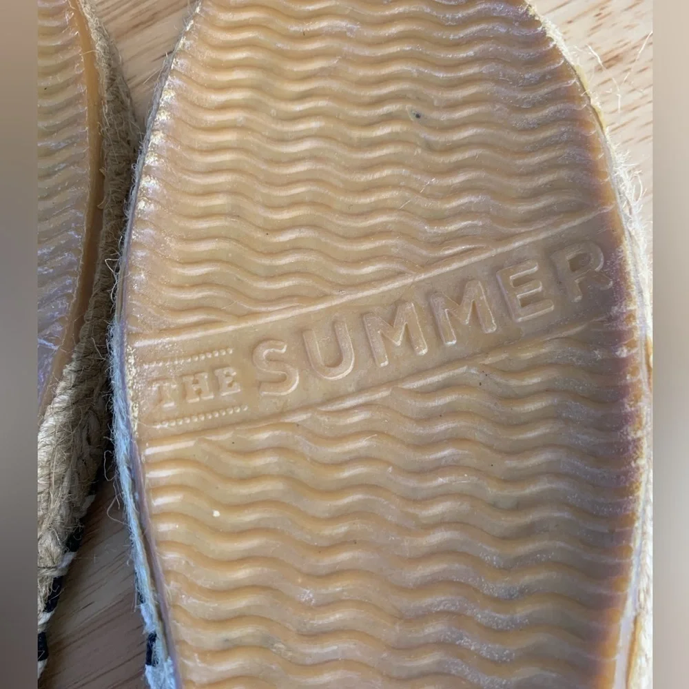 Soludos white and black striped espadrilles size 40 9.5